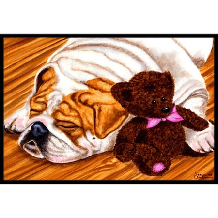 Carolines Treasures English Bulldog and Teddy Bear Indoor or Outdoor Mat- 18 x 27 AMB1003MAT
